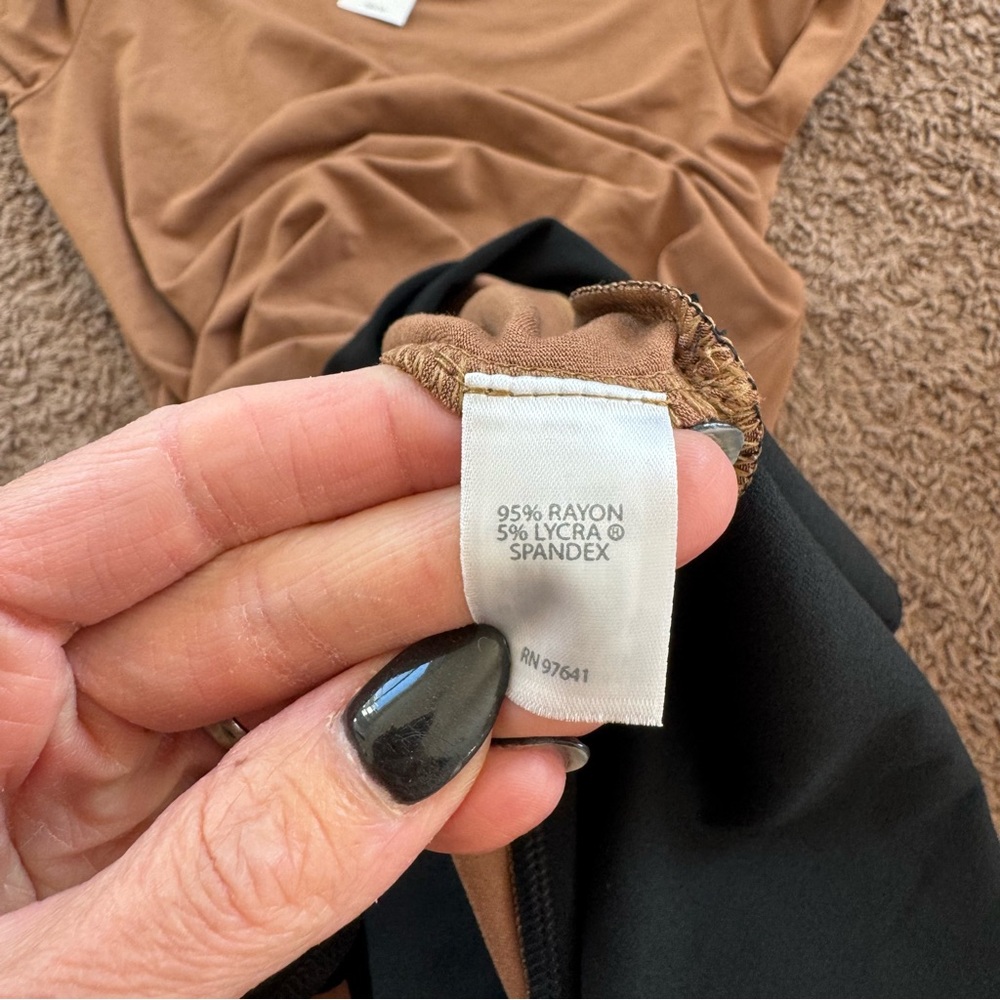 J Jill Wearever Collection Tan Black Colorblock A Line Tee Dress S NEW $89 - Picture 11 of 12